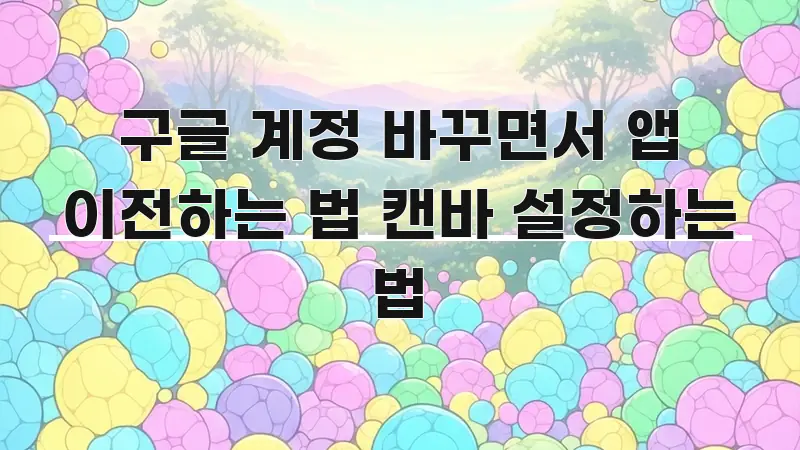 구글 계정 바꾸면서 앱 이전하는 법 캔바 설정하는 법 흐름을 잡아주는 깔끔한 인포그래픽 표지