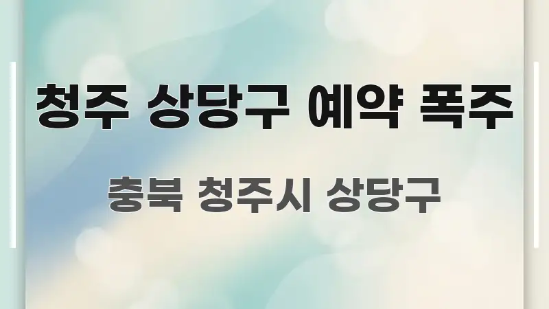 청주 상당구 예약 폭주 깔끔하게 정리된 블로그 섹션 구분 이미지 - 글 흐름을 돕는 시각 자료