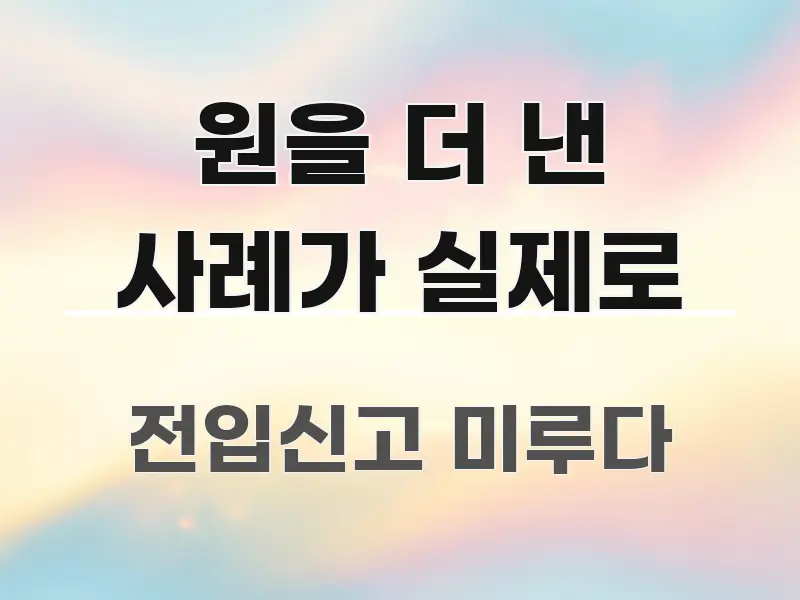 원을 더 낸 사례가 실제로 깔끔하게 정리된 정보 정리 카드 이미지 - 독자 이해를 위한 이미지