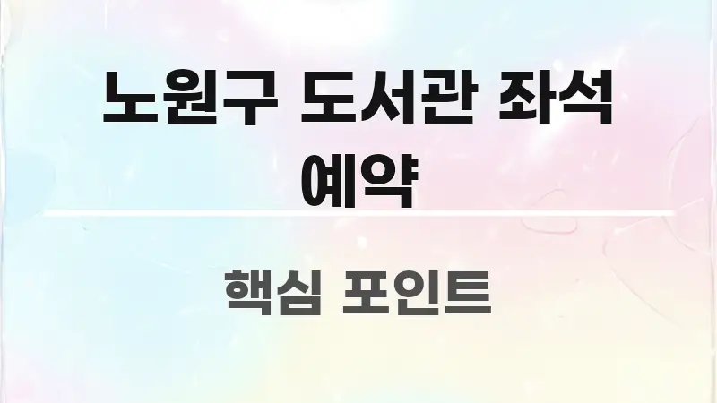노원구 도서관 좌석 예약 시선을 사로잡는 정보 요약 포스터 - 내용 요약을 위한 이미지