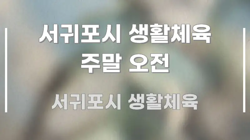 서귀포시 생활체육 주말 오전 핵심 요약 서귀포시 생활체육 주말 오전 꼭 알아야 할 정보를 담은 핵심 요약 디자인 카드 - 내용 요약을 위한 이미지