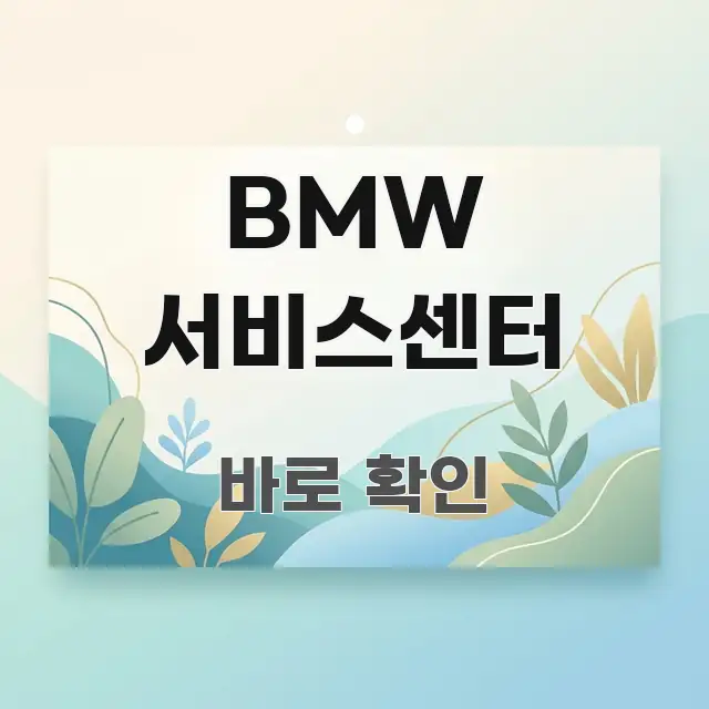 BMW 서비스센터 핵심 정보를 압축한 텍스트 포스터 이미지 - 글 흐름을 돕는 시각 자료