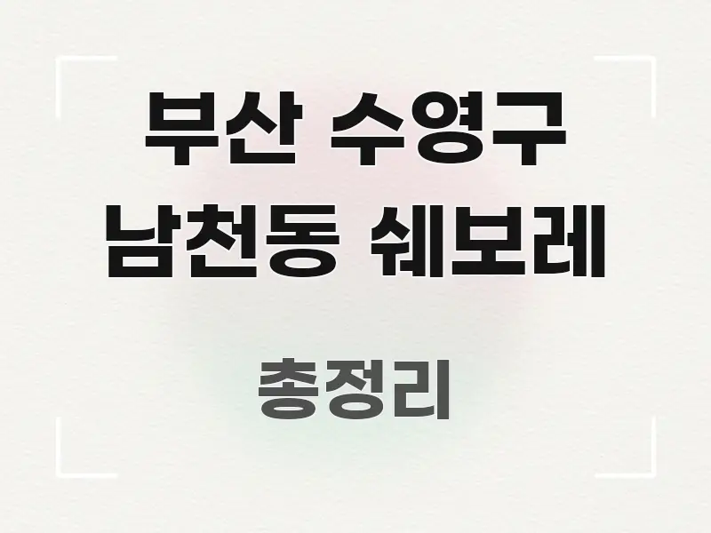 부산 수영구 남천동 쉐보레 스마트하게 정리된 정보 요약 포스터 - 활용 예시 이미지