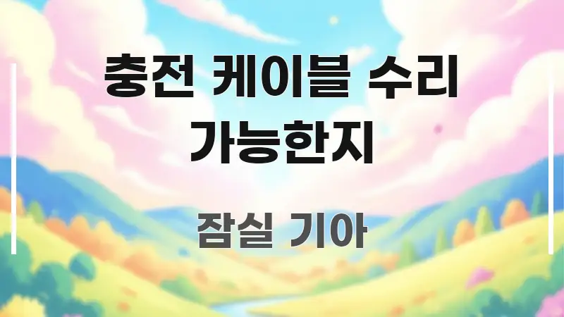 충전 케이블 수리 가능한지 빠르게 이해할 수 있는 콘텐츠 요약 표지 이미지 - 설명을 돕는 이미지
