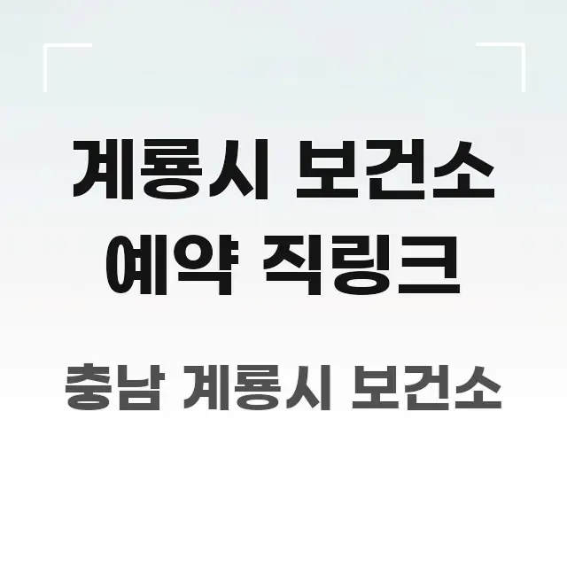 계룡시 보건소 예약 직링크 시선을 사로잡는 블로그 섹션 구분 이미지 - 독자 이해를 위한 이미지