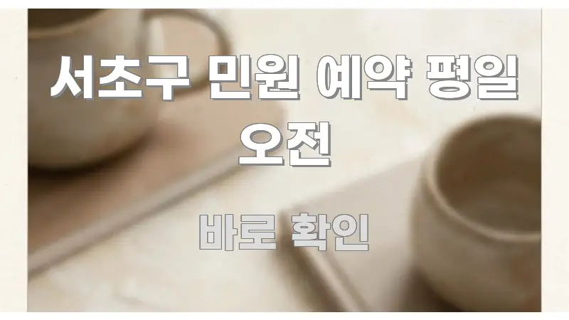 서초구 민원 예약 평일 오전 전문가가 선별한 타이포그래피 블로그 표지 - 내용 요약을 위한 이미지
