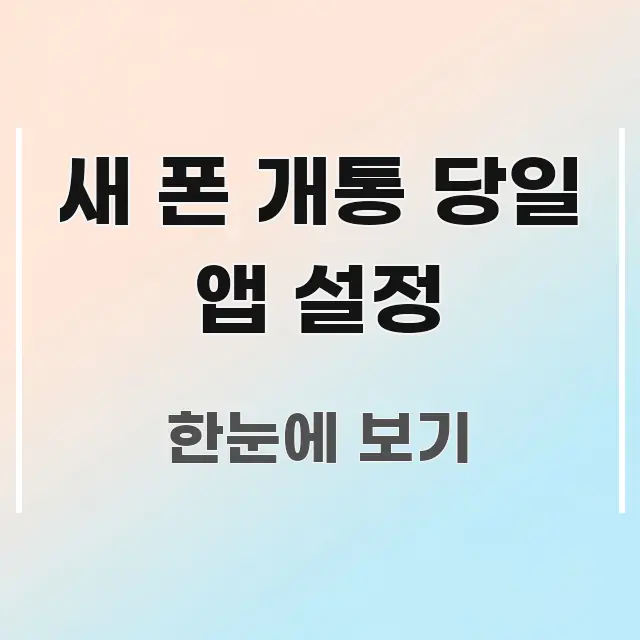새 폰 개통 당일 앱 설정 스마트하게 정리된 스마트 정보 카드 - 설명을 돕는 이미지
