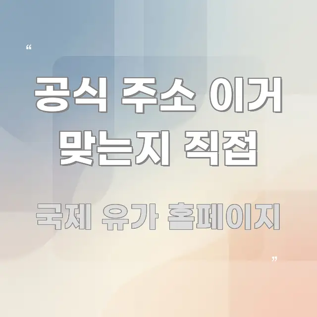 공식 주소 이거 맞는지 직접 핵심 내용을 정리한 미니멀 블로그 썸네일 - 참고용 이미지