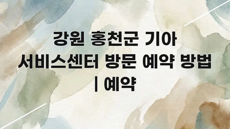 강원 홍천군 기아 서비스센터 방문 예약 방법 | 예약 한 번에 이해되는 모던 카드뉴스 디자인 - 독자 이해를 위한 이미지