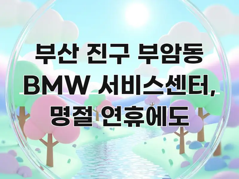 부산 진구 부암동 BMW 서비스센터, 명절 연휴에도 핵심 요점 중심의 카드뉴스 스타일 이미지 - 독자 이해를 위한 이미지