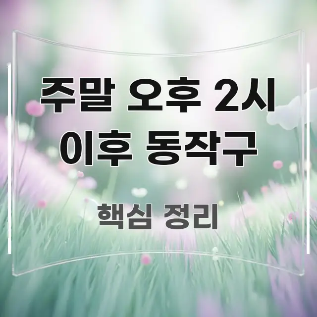 주말 오후 2시 이후 동작구 심플하고 명확하게 정리한 정보 카드 디자인 이미지 - 활용 예시 이미지