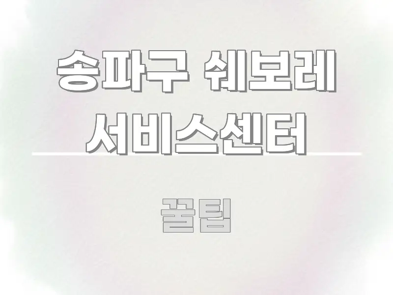 송파구 쉐보레 서비스센터 명확하게 정리된 블로그 대표 이미지 - 가독성을 높이는 이미지