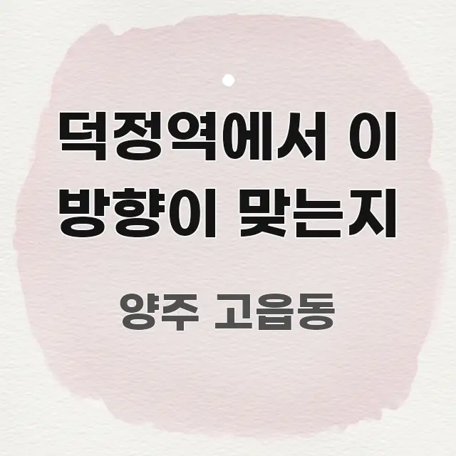 덕정역에서 이 방향이 맞는지 간결하고 명료한 핵심 정보 비주얼 - 본문 내용과 연관된 이미지