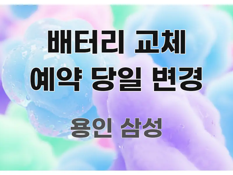 배터리 교체 예약 당일 변경 요점만 뽑아낸 블로그 포스트 커버 이미지 - 내용 요약을 위한 이미지