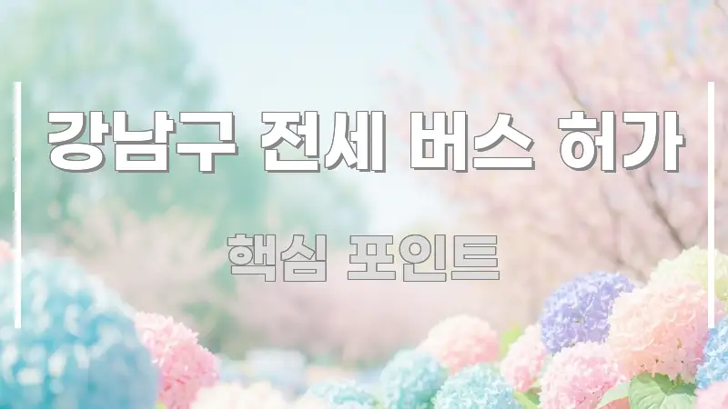 강남구 전세 버스 허가 주요 흐름을 설명한 핵심 정리 썸네일 이미지 - 활용 예시 이미지