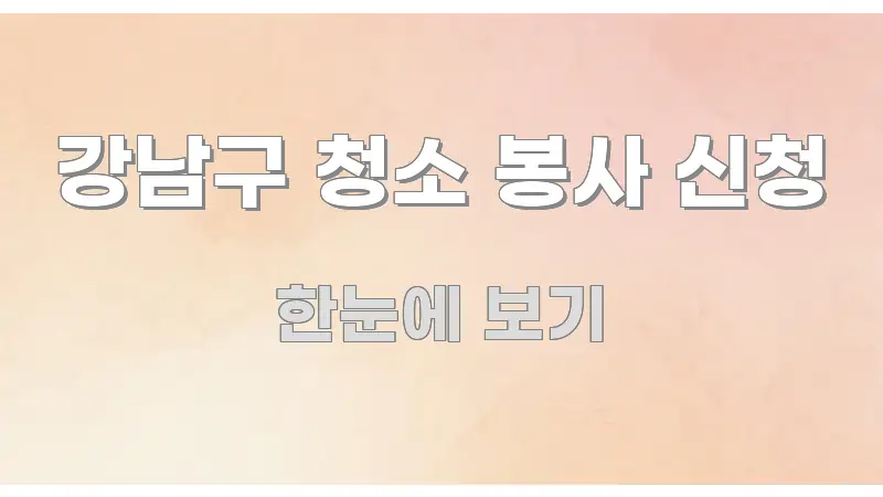 강남구 청소 봉사 신청 한눈에 들어오는 모던 카드뉴스 디자인 - 설명을 돕는 이미지