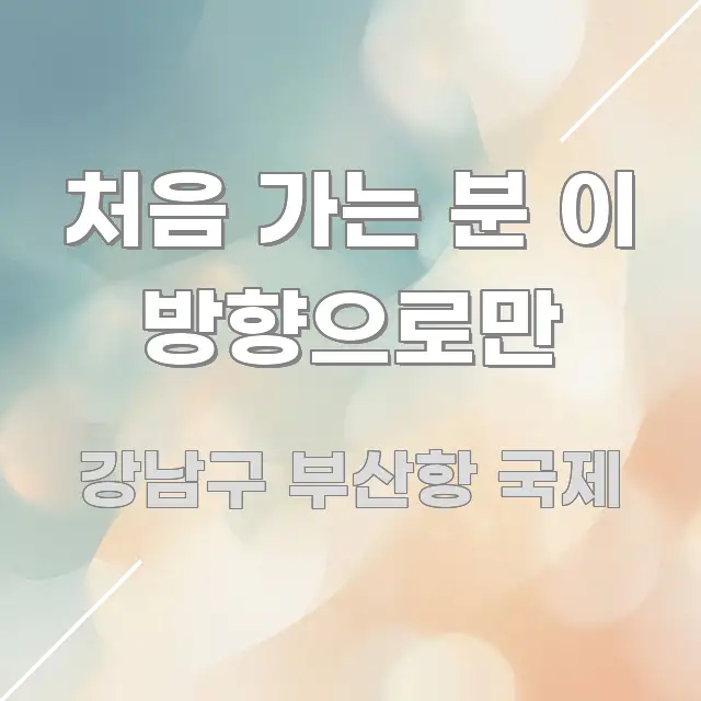 처음 가는 분 이 방향으로만 한눈에 들어오는 글 소개 썸네일 이미지