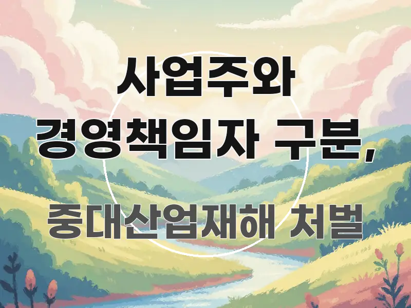 사업주와 경영책임자 구분, 주요 포인트를 요약한 블로그용 카드뉴스 썸네일