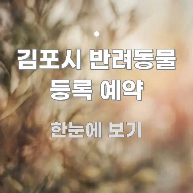 김포시 반려동물 등록 예약 핵심 정보 중심의 블로그 헤더 이미지 - 활용 예시 이미지