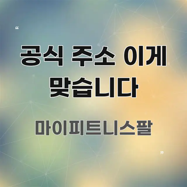 공식 주소 이게 맞습니다 구조적으로 정리된 블로그 섹션 구분 이미지