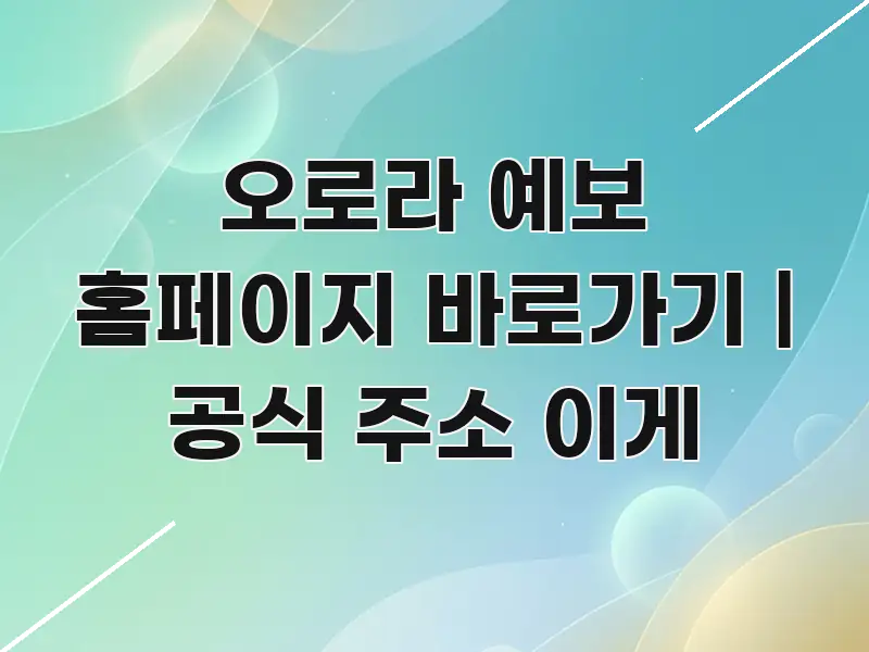 오로라 예보 홈페이지 바로가기 | 공식 주소 이게 꼭 알아야 할 정보를 담은 핵심 정보 비주얼 - 참고용 이미지