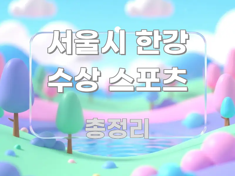 서울시 한강 수상 스포츠 검증된 정보로 구성된 정보 요약 포스터 - 참고용 이미지
