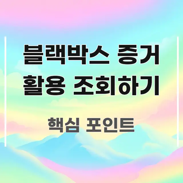 블랙박스 증거 활용 조회하기 이해하기 쉬운 텍스트형 카드뉴스 표지 이미지