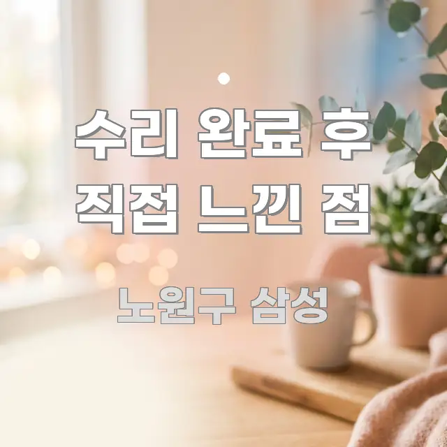 수리 완료 후 직접 느낀 점 주요 포인트를 요약한 포스트 대표 비주얼 이미지 - 본문 내용과 연관된 이미지