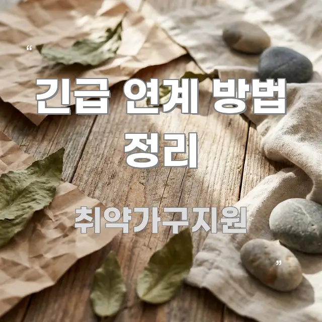 긴급 연계 방법 정리 중요 내용만 뽑은 정보 요약 인포그래픽 이미지 - 독자 이해를 위한 이미지