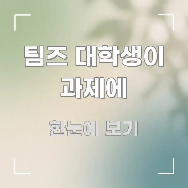 팀즈 대학생이 과제에 꼭 알아야 할 정보를 담은 핵심 요약 디자인 카드 - 설명을 돕는 이미지