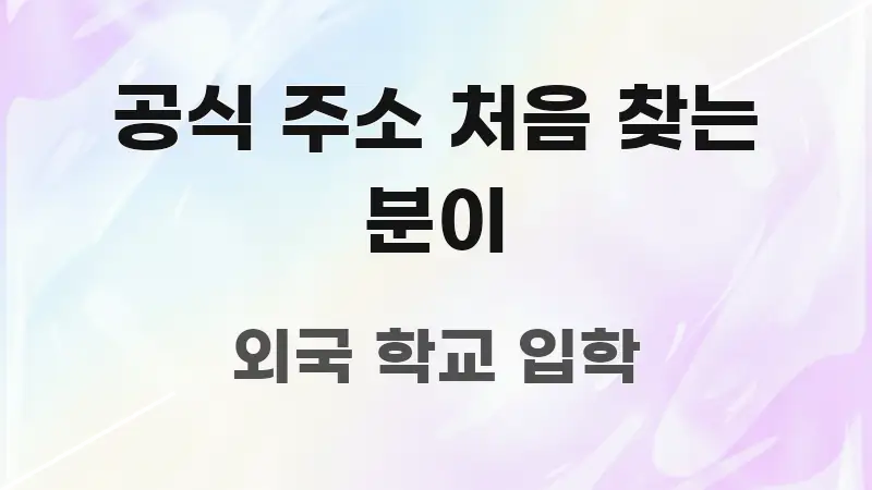 공식 주소 처음 찾는 분이 깔끔하게 정리된 스마트 정보 카드