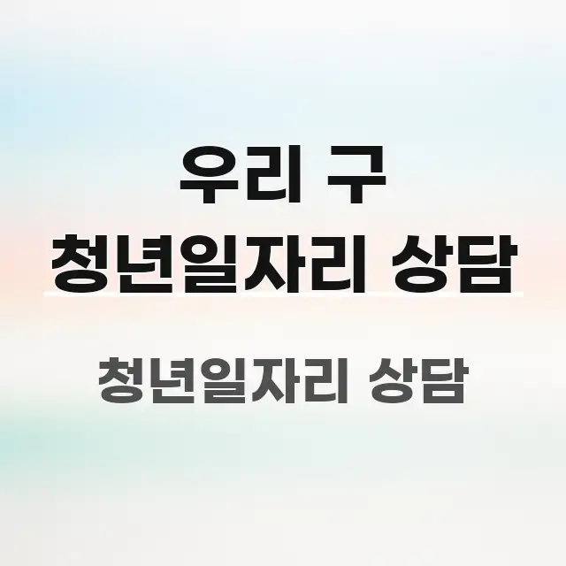 우리 구 청년일자리 상담 핵심 내용을 정리한 정보 요약 포스터 - 가독성을 높이는 이미지