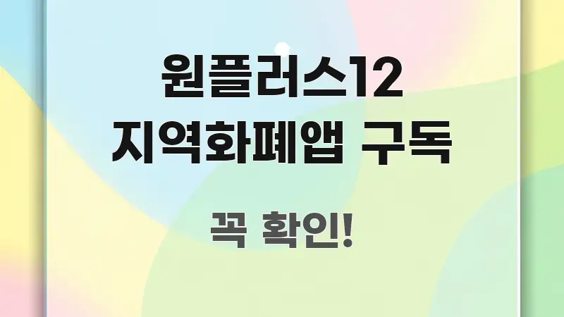 원플러스12 지역화폐앱 구독 한 번에 이해되는 핵심 정리 썸네일 이미지 - 가독성을 높이는 이미지