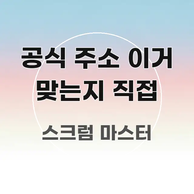 공식 주소 이거 맞는지 직접 가독성 높게 정리한 핵심 정리 썸네일 이미지