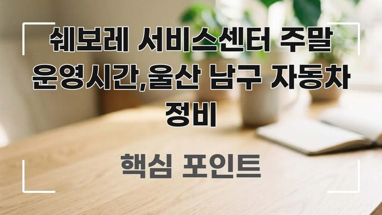 쉐보레 서비스센터 주말 운영시간,울산 남구 자동차 정비 한 번에 이해되는 카드뉴스 스타일 이미지