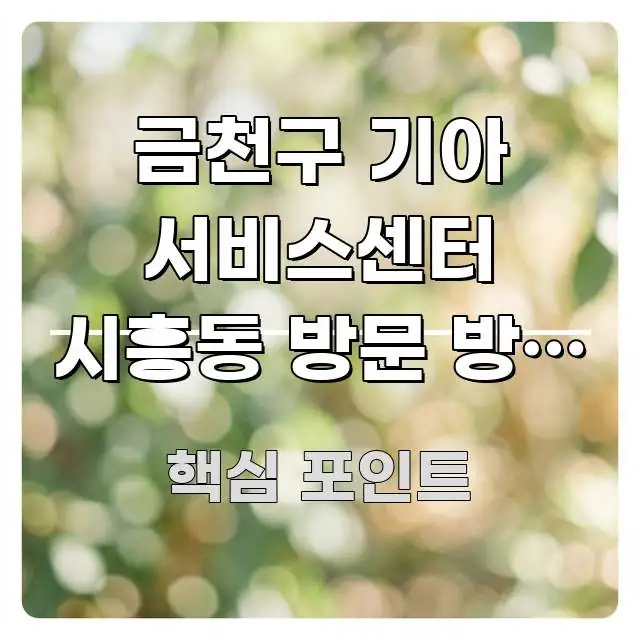 금천구 기아 서비스센터 시흥동 방문 방법 | 처음 주요 포인트를 요약한 타이포그래피 블로그 표지