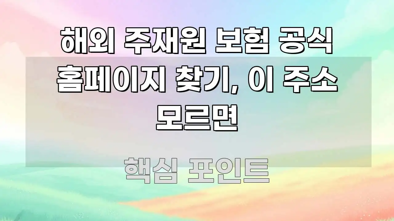 해외 주재원 보험 공식 홈페이지 찾기, 이 주소 모르면 신뢰할 수 있는 정보를 담은 핵심 정보 비주얼 - 설명을 돕는 이미지