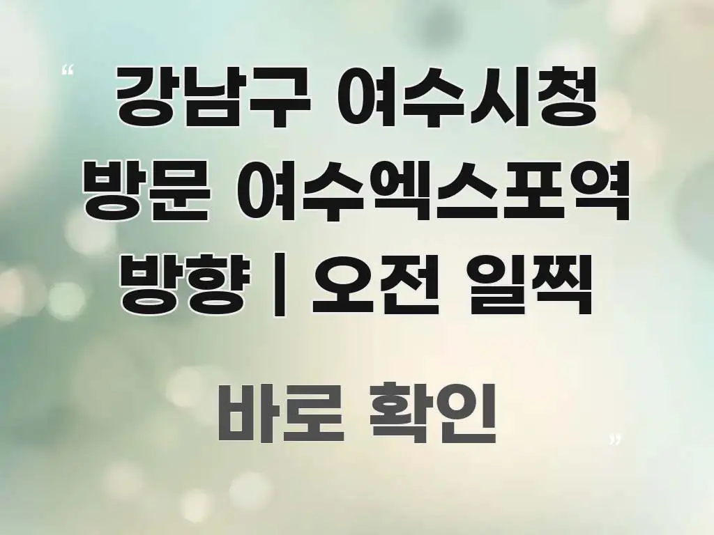 강남구 여수시청 방문 여수엑스포역 방향 | 오전 일찍 핵심 내용을 정리한 스마트 정보 카드 - 설명을 돕는 이미지