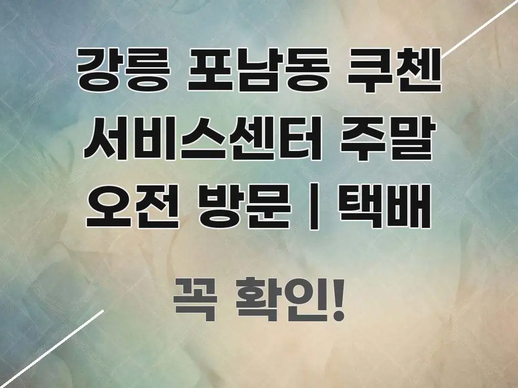 강릉 포남동 쿠첸 서비스센터 주말 오전 방문 | 택배 핵심 정보를 압축한 핵심 정보 비주얼