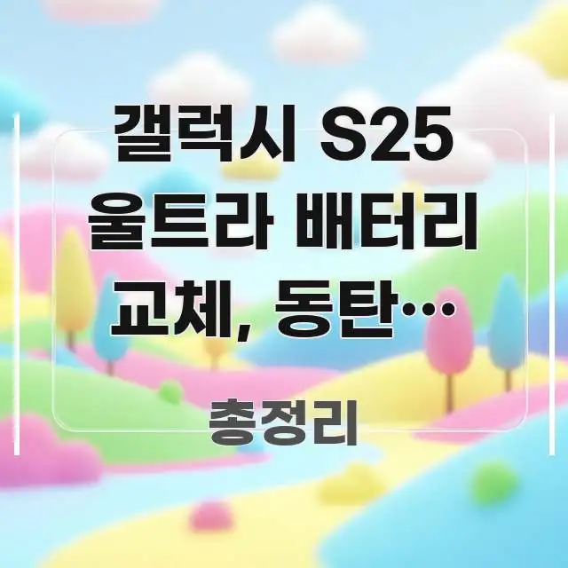 갤럭시 S25 울트라 배터리 교체, 동탄역 삼성 알기 쉽게 정리한 정보 전달형 표지 이미지 - 내용 요약을 위한 이미지