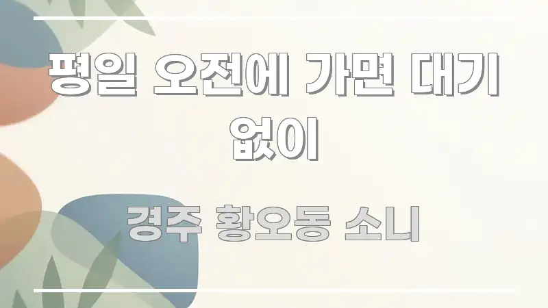 평일 오전에 가면 대기 없이 꼭 알아야 할 정보를 담은 정보 정리 카드 이미지 - 참고용 이미지