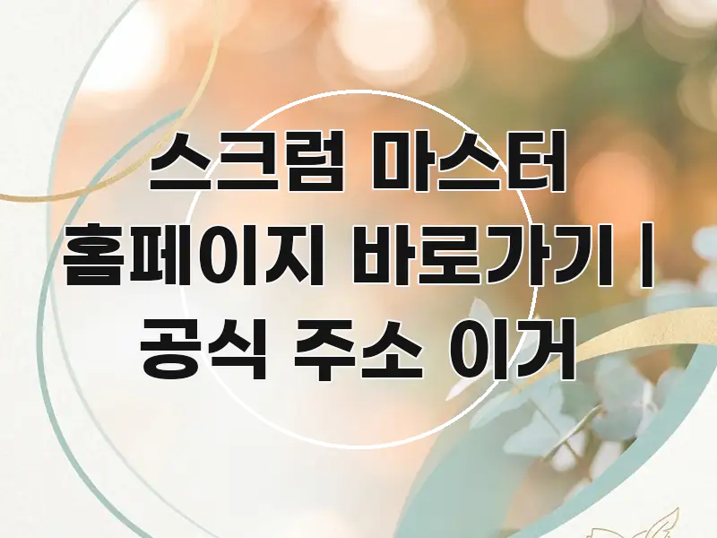 스크럼 마스터 홈페이지 바로가기 | 공식 주소 이거 직관적으로 이해되는 스마트 정보 카드 - 가독성을 높이는 이미지