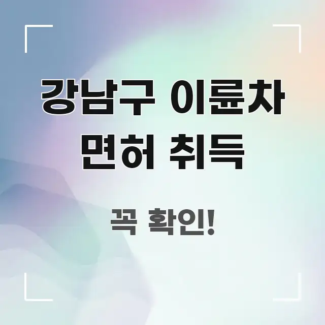 강남구 이륜차 면허 취득 심플하고 명확하게 정리한 포스트 대표 비주얼 이미지 - 내용 요약을 위한 이미지