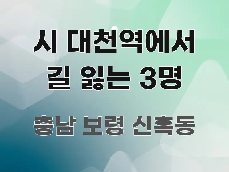 시 대천역에서 길 잃는 3명 주요 포인트를 요약한 가독성 높은 정보 이미지 - 참고용 이미지