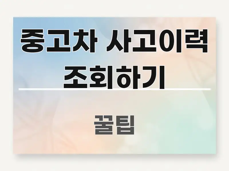 중고차 사고이력 조회하기 쉽게 읽히는 핵심 키워드 시각화 이미지 - 내용 요약을 위한 이미지