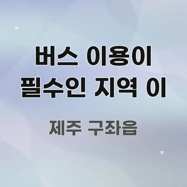 버스 이용이 필수인 지역 이 명확하게 정리된 텍스트 기반 블로그 이미지 - 활용 예시 이미지