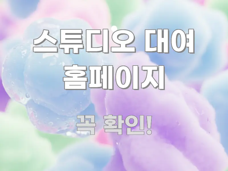 스튜디오 대여 홈페이지 검증된 정보로 구성된 깔끔한 인포그래픽 표지