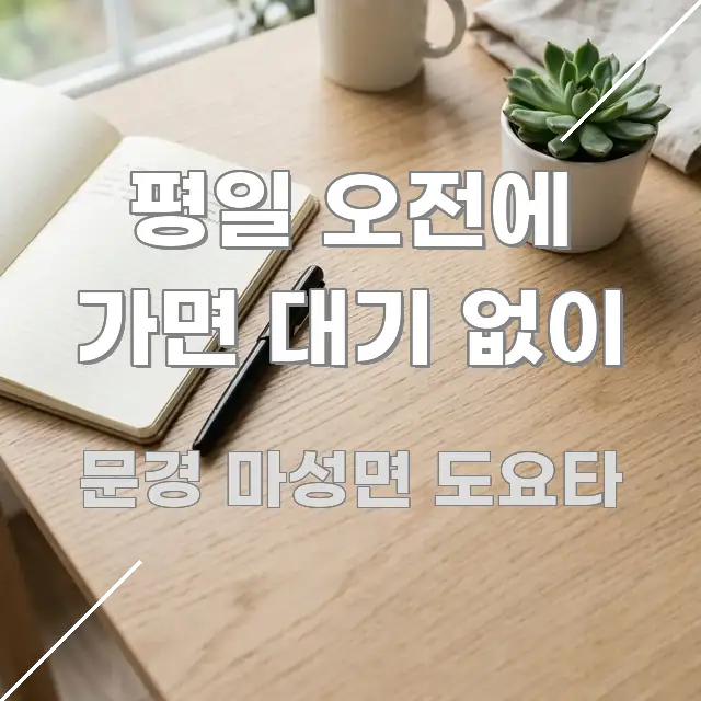 평일 오전에 가면 대기 없이 한 번에 이해되는 정보 요약 인포그래픽 이미지 - 독자 이해를 위한 이미지