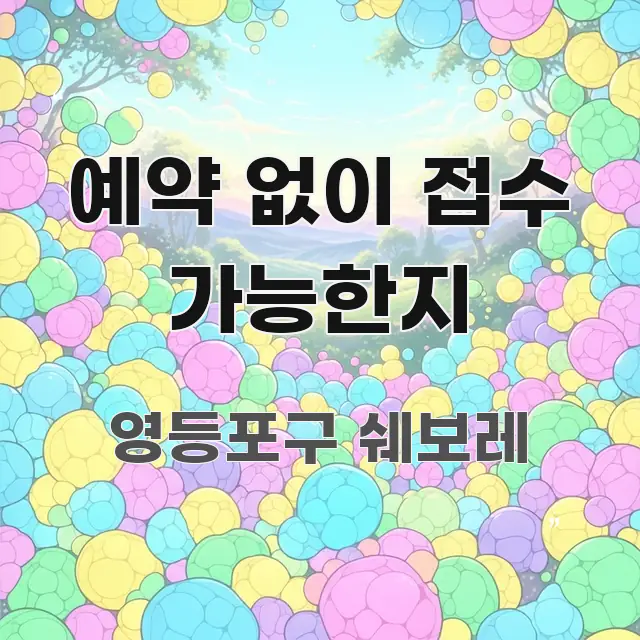 예약 없이 접수 가능한지 효율적으로 구성된 깔끔한 인포그래픽 표지 - 내용 요약을 위한 이미지