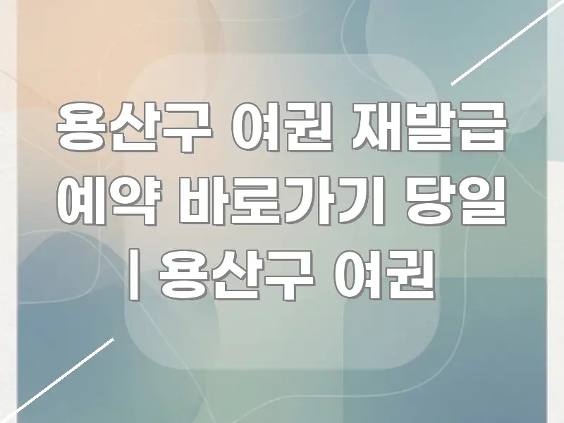 용산구 여권 재발급 예약 바로가기 당일 | 용산구 여권 독자를 위해 선별한 미니멀 블로그 썸네일